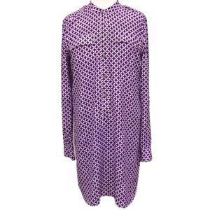 Juicy Couture Silk Print Mandarin Collar Shift Dress- Sz. 8